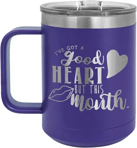 Vista 14 de Taza de café de 15 onzas con tapa superior deslizante, con aislamiento, ideal para regalo de cumpleaños o Navidad de mujeres y hombres