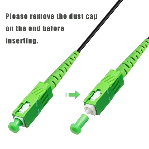 Vista 6 de SC/APC a SC/APC Cable de Fibra Óptica para Internet, Cable de Conexión de Modo Simple Blindado, Cordón de Conexión Óptica de Fibra Óptica - SIMPLEX