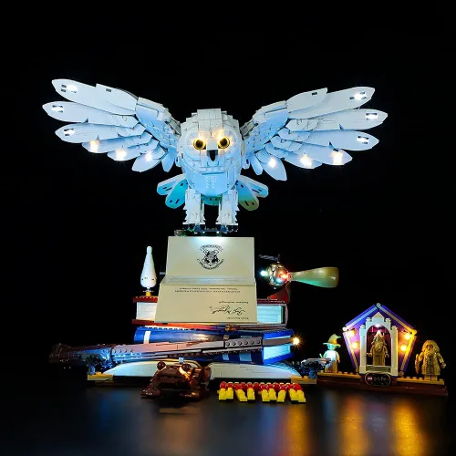 Vista 4 de Kyglaring Kit de luz LED compatible con iconos de Lego Hogwarts, edición de coleccionista 76391, bloques de construcción, accesorios de iluminación