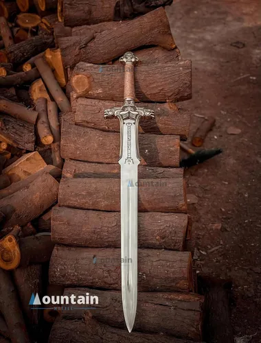 Vista 8 de Mettleive Conans The Barbarian Father Sword Full Tang Conans Real Atlantean Barbarian Destroyer Conquering Double Edge Two Sided Cold Steel Sword