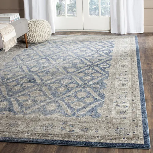 Vista 12 de SAFAVIEH Colección Sofia Alfombra de Pasillo - 66 cm x 183 cm, Azul y Beige, Diseño Oriental Vintage Desgastado, No Desprende Pelusa y Fácil