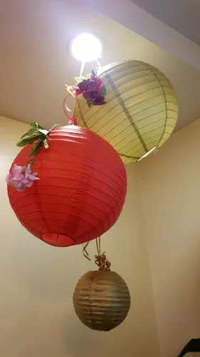 Vista 9 de 6 linternas de papel redondas decorativas colgantes para Año Nuevo, cumpleaños, boda, Navidad, graduación, decoración de fiestas en interiores