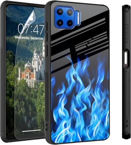 Vista 81 de Funda para Motorola Moto Edge 2022, cubierta trasera de vidrio templado con protector de pantalla, funda protectora a prueba de golpes para Motorola