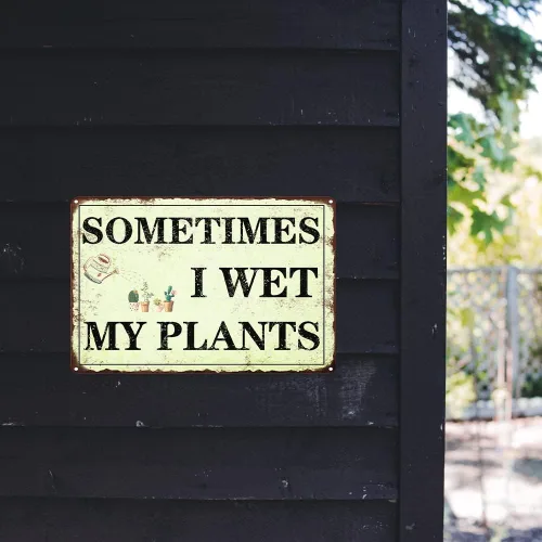 Vista 7 de Decoración divertida de jardín a veces riego mis plantas, letrero de jardín de metal para exterior, regalos para mujeres amantes de las plantas