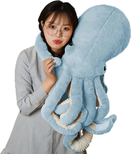 Vista 9 de GOOC Pulpo, animales de peluche, pulpo, muñecos de peluche, juguetes de peluche de pulpo, regalo para niños y amantes (negro)