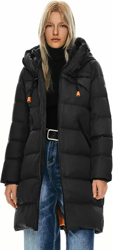 Vista 12 de Orolay - Chaqueta de invierno gruesa con capucha para mujer, tipo parka, acolchada, de plumón, con bolsillos Marrón