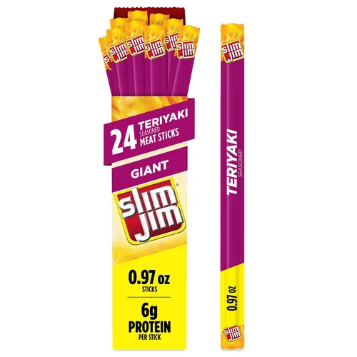 Vista 8 de Slim Jim - Palito de carne ahumada gigante, sabor Hot AF, apto para Keto, 0.97 oz 24 palitos
