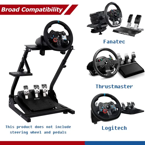 Vista 2 de Minneer G29 Racing Wheel Stand for LogitechThrustmaster G29G920G923T80T150 Driving Simulator Cockpit Support Folding and Only Contains Stand