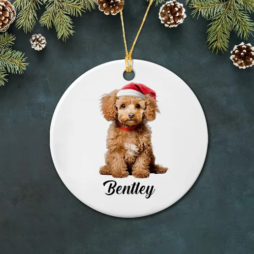 Vista 23 de Bichon Frise - Adorno de cerámica de Navidad 2025, adornos personalizados de Bichon Frise regalos para los amantes de los perros, bonito adorno
