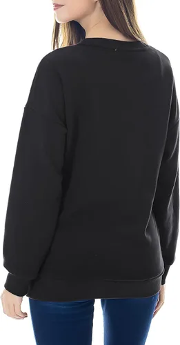Vista 4 de Smallshow Sudadera de maternidad con capucha para lactancia, manga larga, para mujer Negro