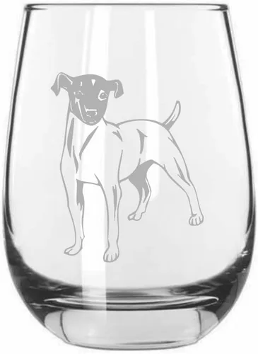 Vista 583 de Shar Pei (chino) - Vaso de vino sin tallo grabado para perro, 15.25 onzas