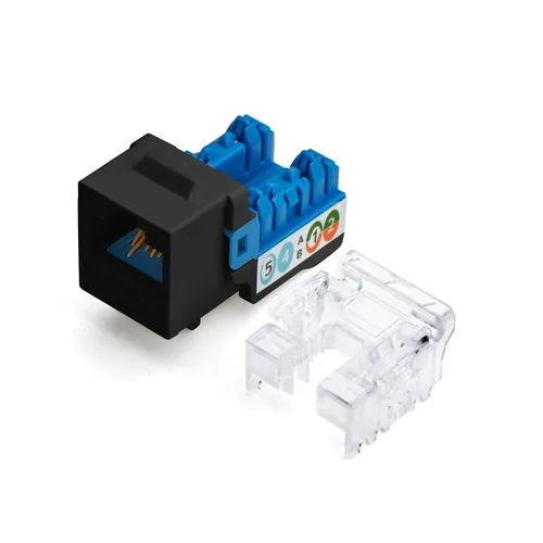 Vista 17 de TRUE CABLE Conector Keystone Cat5e, sin blindaje (UTP), perforado de 90 grados, PoE++ (4PPoE) 100W, certificación UL, verificado ETL, certificado
