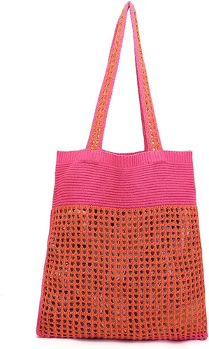 Vista 17 de ENBEI Bolsas bohemias, bolsa de punto de hombro, bolsa de mano Y2K estética, bolso de ganchillo lindo para mujeres, regalos hippie