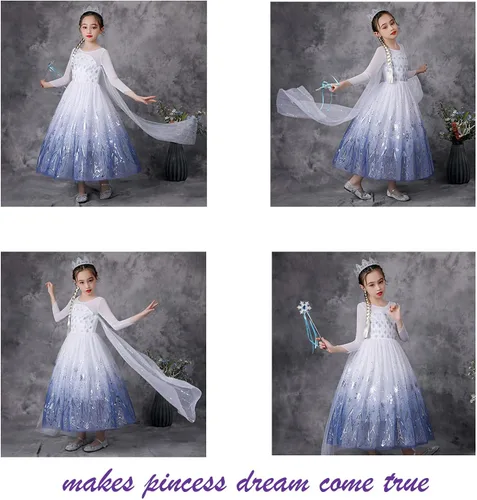 Vista 6 de LETSGLOW Disfraz de princesa para niñas vestido iluminado para Halloween carnaval cosplay fiesta de cumpleaños