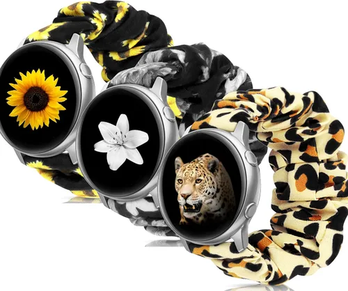 Vista 22 de Correas elásticas de repuesto para Samsung Galaxy Watch 4 5 Pro 6 7 Classic Galaxy Active 1 2 1.57 pulgadas y 1.732 pulgadas para mujer, Bla-S
