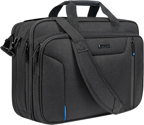Vista 11 de EMPSIGN Maletín para computadora portátil para hombre, estuche para Negro/Negro