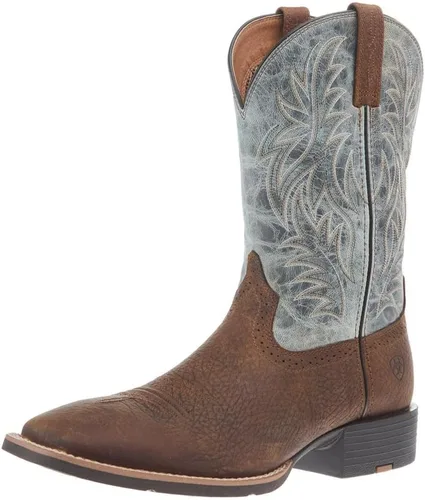 Vista 8 de Ariat Botas vaqueras deportivas Western con punta cuadrada ancha para hombre Marrón desteñido