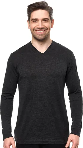 Vista 25 de Camisas 100% de lana merino para hombre, ropa interior térmica, capa base 190 negro