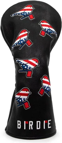 Vista 15 de Cubiertas para cabeza de golf, cubierta para driver, cubierta para madera 3, cubiertas para cabeza de híbrido, bordado, bandera estadounidense