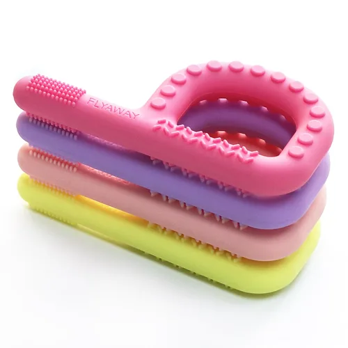 Vista 8 de Juguetes sensoriales para niños, bebés y niños pequeños, paquete de 4, juguetes de dentición en forma de P para 3-6, 6-12 meses, estimulación motora