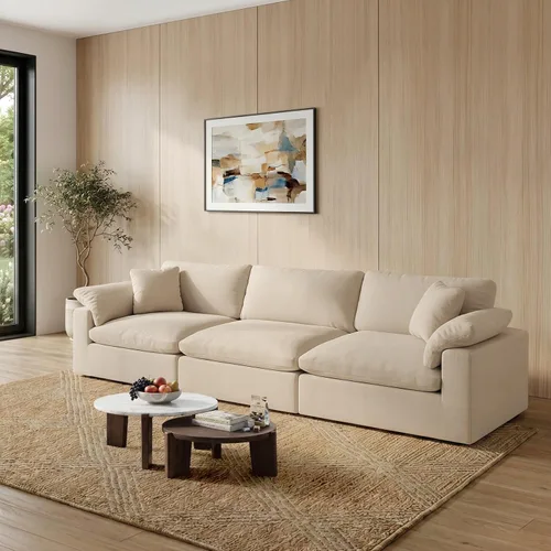Vista 49 de Sofá modular modular con asiento profundo extra cómodo, sofás modernos negros para sala de estar, apartamento, oficina, espacio pequeño