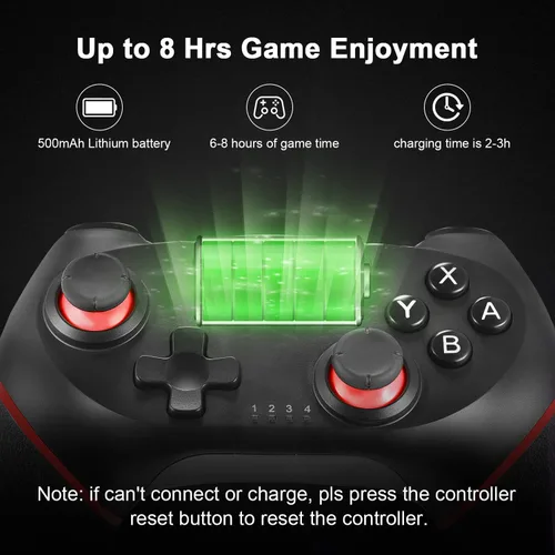 Vista 5 de ASTARRY Controlador inalámbrico Pro compatible con Switch LiteSwitch OLED (rojo)