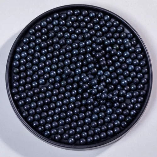 Vista 4 de Perlas comestibles negras para tartas, 4.59 oz, 4.6 onzas, chispas de galletas, perlas de azúcar, perlas de caramelo comestibles para decoración
