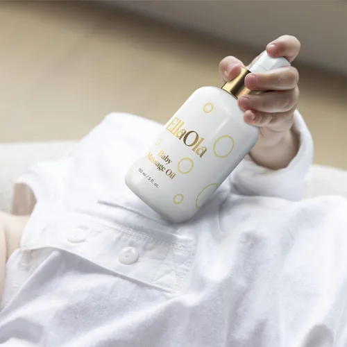 Vista 5 de ELLAOLA Aceite de masaje orgánico hidratante para bebés, fórmula no grasa hecha con aceite natural de jojoba, girasol y argán para hidratar la piel