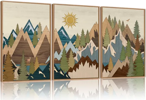 Vista 67 de FWIEXA Juego de Arte de Lienzo Bohemio Enmarcado para Pared, Cuadros Botánicos Verde Salvia Decoración de Pared, Impresiones de Arte de Plantas