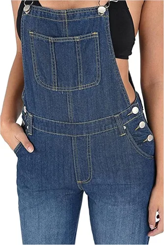 Vista 4 de Twiin Sisters Overol de mezclilla clásico básico para mujer
