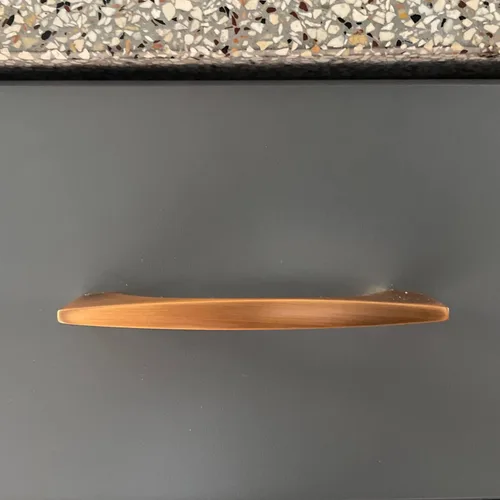 Vista 8 de Paquete de 4 tiradores de cajón de gabinete, tiradores en forma de puente de café cepillado para cajones de tocador, accesorios de gabinete de baño