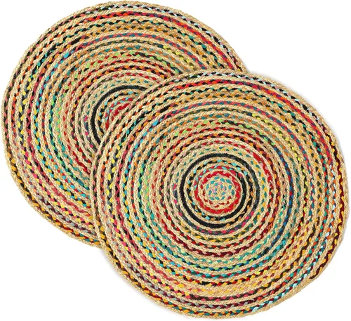 Vista 51 de RedEarth · Alfombra rectangular - 2'x3' de yute natural trenzada con respaldo antideslizante - Alfombra boho tejida a mano para dormitorio, cocina