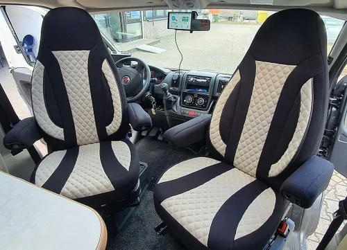 Vista 15 de BREMER SITZBEZÜGE Measure Pilot Seat Covers Compatible with Motorhome Ducato Weinsberg Adria Dethleffs Accessories,Set of 2 Protective Covers Black