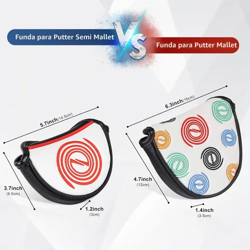 Vista 4 de Cubiertas para Cabeza de Palo de Golf Fundas para Putter Cubierta de Putter Mallet Cubierta de Putter Blade para Odyssey White Hot Pro Heel-Shaft
