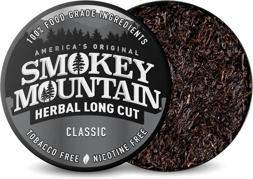 Vista 2 de Smokey Mountain - Rapé a base de hierbas de corte largo – Clásico – Caja de 10 latas - Rapé sin tabaco y sin nicotina