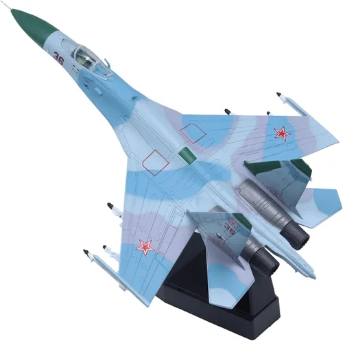 Vista 7 de Su-57 Felon - Aviones fundidos a presión a escala 1/100, modelo de avión de metal para coleccionista, entusiasta de la aviación, coleccionable