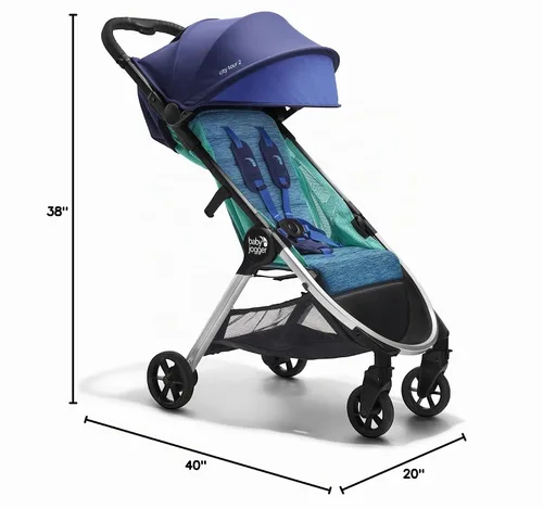 Vista 7 de Baby Jogger City Tour 2 - Cochecito de viaje ultracompacto, Coastal Costa