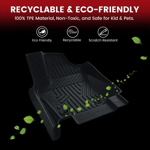 Vista 6 de LASFIT Alfombrillas de suelo para Toyota Tacoma 2024-2026 de doble cabina a gas (solo compatible con manual Tran), forros de suelo de TPE para todo
