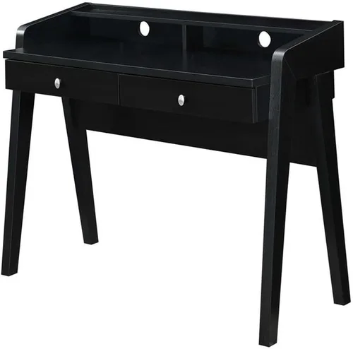 Vista 4 de Convenience Concepts Newport Deluxe - Escritorio con 2 cajones y estante, color negro