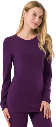 Vista 22 de 100% lana merino capa base mujer suave térmica manga larga camisa diaria Crema natural