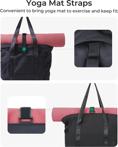 Vista 5 de BAGSMART Bolsa de mano para mujer, bolsa de mano con cremallera, bolsa de trabajo con compartimentos, bolsa de hombro para enfermera, para viajes