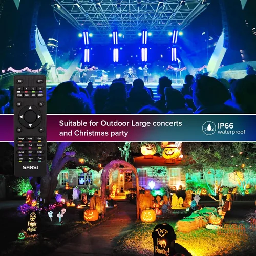 Vista 3 de SANSI Luz de inundación LED superbrillante equivalente a 200 W, RGBW luces LED que cambian de color al aire libre con tecnología de cerámica, 30 W