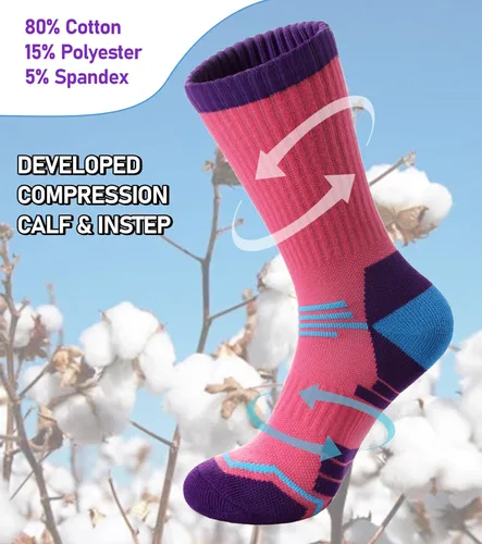 Vista 3 de FNOVCO Calcetines de compresión atléticos gruesos acolchados para mujer, 5 pares