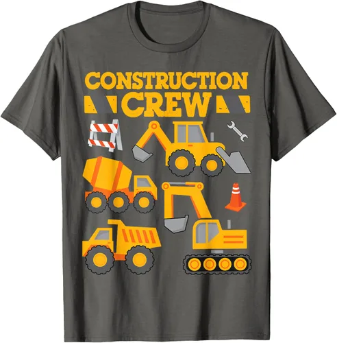Vista 83 de Construction Crew Worker Excavator - Camiseta para niños y niñas Negro