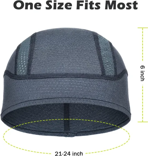 Vista 18 de Gorro con forro para casco de calavera, malla de enfriamiento para hombres y mujeres, se adapta debajo de los cascos