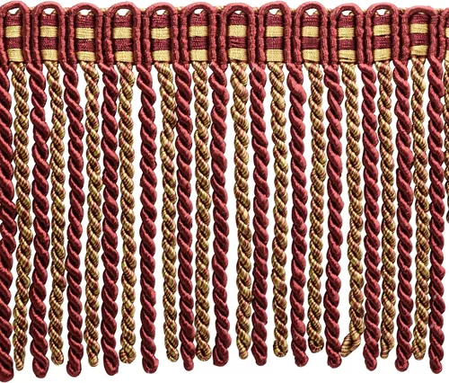 Vista 15 de DÉCOPRO Colección Noblesse de 6 pulgadas de largo con borde de flecos de lingote con cabecera de punto elegante (estilo # DB6), color burdeos
