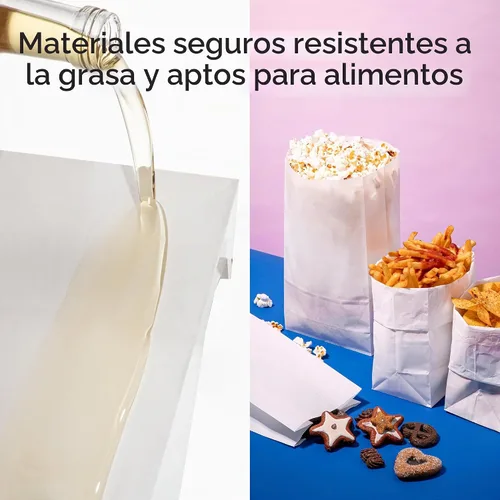Vista 4 de Fit Meal Prep Paquete de 125 bolsas de papel encerado de 4 libras, biodegradable, resistente a la grasa, para aperitivos, galletas, sándwich