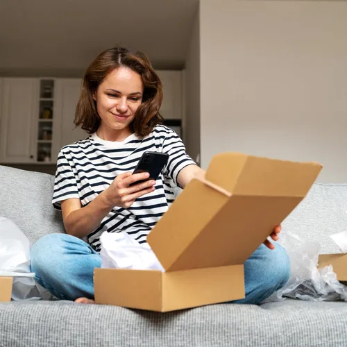 Vista 7 de Cajas de envío pequeñas de 9 x 6 x 2 pulgadas, juego de 6 cajas de Marrón