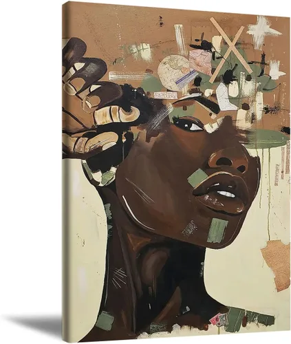 Vista 11 de Arte de pared de mujer negra, pinturas de reina negra para paredes, póster motivacional de niña negra, decoración de pared para pared, lienzo