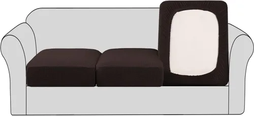 Vista 36 de H.VERSAILTEX - Fundas elásticas para cojín de sofá individual, fundas de asiento para silla de sofá, protector de cojín con tejido jacquard de sarga
